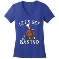 LetS Get Basted Gift Women's V-Neck T-Shirt