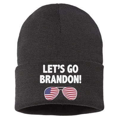 Let's Go Brandon Conservative F Biden Chant Sustainable Knit Beanie