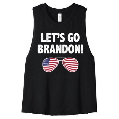 Let's Go Brandon Conservative F Biden Chant Women's Racerback Cropped Tank