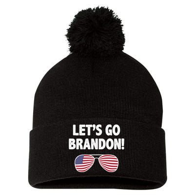 Let's Go Brandon Conservative F Biden Chant Pom Pom 12in Knit Beanie