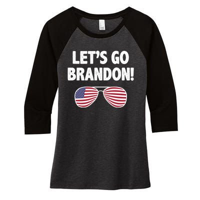 Let's Go Brandon Conservative F Biden Chant Women's Tri-Blend 3/4-Sleeve Raglan Shirt