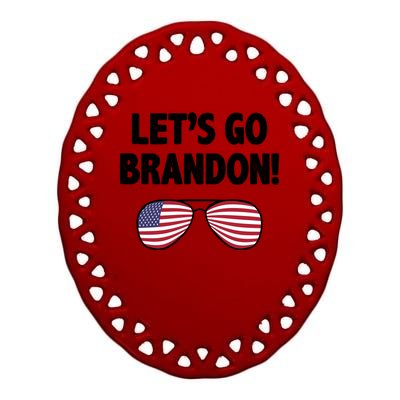 Let's Go Brandon Conservative F Biden Chant Ceramic Oval Ornament