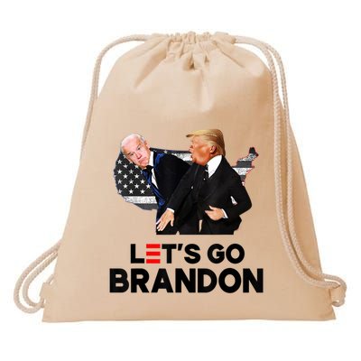 Lets Go Brandon Trump Slap Biden Funny Pro Trump Support Drawstring Bag