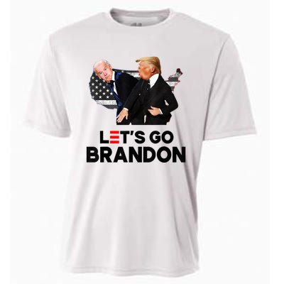 Lets Go Brandon Trump Slap Biden Funny Pro Trump Support Cooling Performance Crew T-Shirt