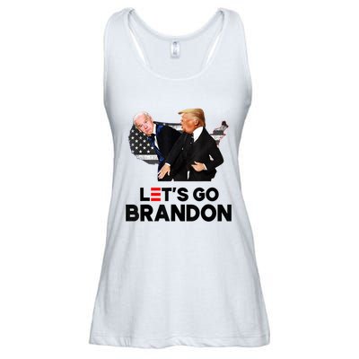 Lets Go Brandon Trump Slap Biden Funny Pro Trump Support Ladies Essential Flowy Tank