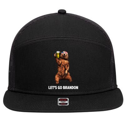 Let's Go Brandon Cheers American Bear 7 Panel Mesh Trucker Snapback Hat