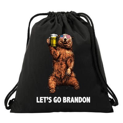 Let's Go Brandon Cheers American Bear Drawstring Bag