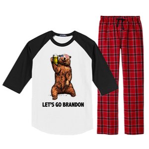 Let's Go Brandon Cheers American Bear Raglan Sleeve Pajama Set