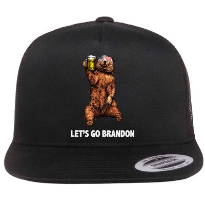 Let's Go Brandon Cheers American Bear Flat Bill Trucker Hat