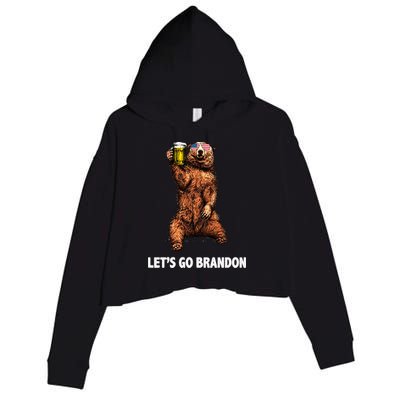 Let's Go Brandon Cheers American Bear Crop Fleece Hoodie