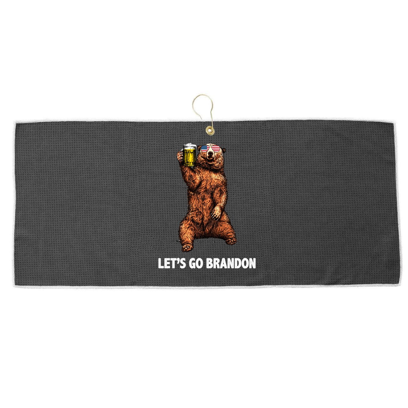 Let's Go Brandon Cheers American Bear Large Microfiber Waffle Golf Towel