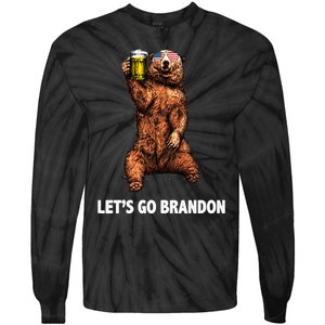 Let's Go Brandon Cheers American Bear Tie-Dye Long Sleeve Shirt