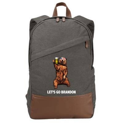 Let's Go Brandon Cheers American Bear Cotton Canvas Backpack