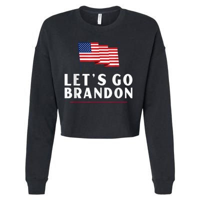 Lets Go Brandon Shirt Funny Trending Lets Go Brandon Meme Cropped Pullover Crew