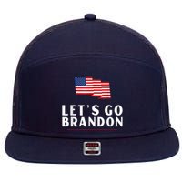 Lets Go Brandon Shirt Funny Trending Lets Go Brandon Meme 7 Panel Mesh Trucker Snapback Hat