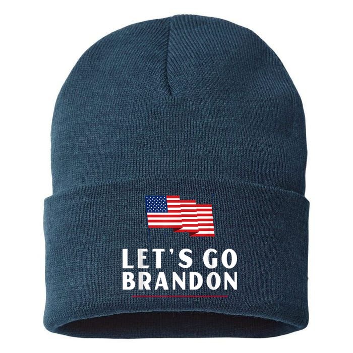 Lets Go Brandon Shirt Funny Trending Lets Go Brandon Meme Sustainable Knit Beanie