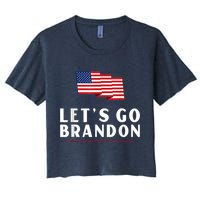 Lets Go Brandon Shirt Funny Trending Lets Go Brandon Meme Women's Crop Top Tee