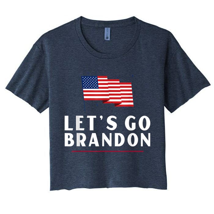 Lets Go Brandon Shirt Funny Trending Lets Go Brandon Meme Women's Crop Top Tee