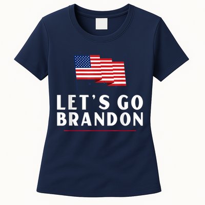 Lets Go Brandon Shirt Funny Trending Lets Go Brandon Meme Womens T-Shirt