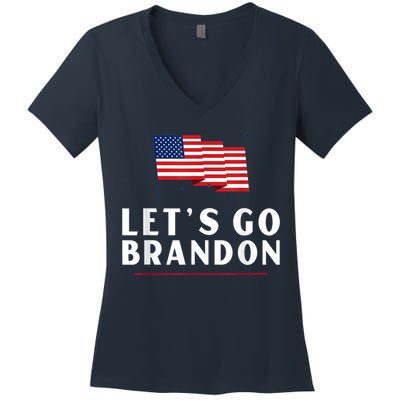 Lets Go Brandon Shirt Funny Trending Lets Go Brandon Meme Women's V-Neck T-Shirt