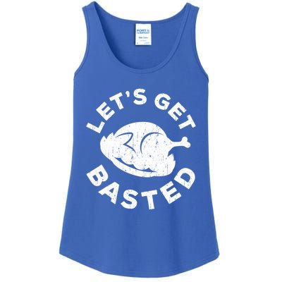 Lets Get Basted Thanksgiving Day Funny Gift Ladies Essential Tank