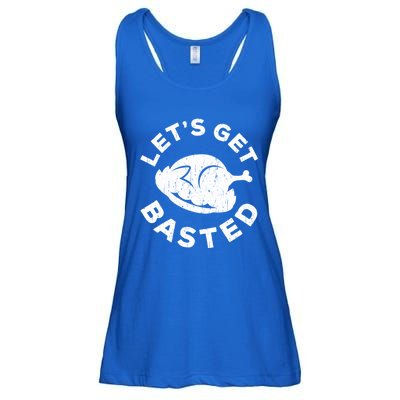 Lets Get Basted Thanksgiving Day Funny Gift Ladies Essential Flowy Tank