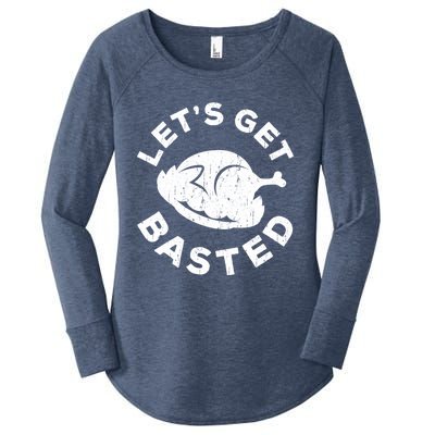 Lets Get Basted Thanksgiving Day Funny Gift Women's Perfect Tri Tunic Long Sleeve Shirt