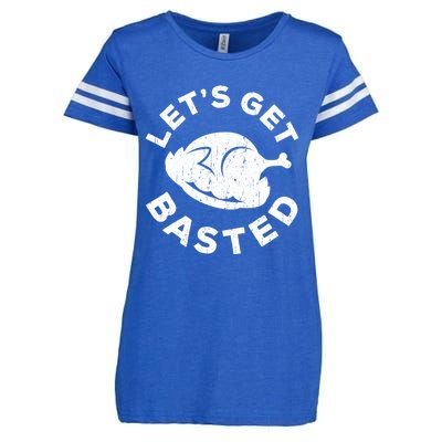 Lets Get Basted Thanksgiving Day Funny Gift Enza Ladies Jersey Football T-Shirt