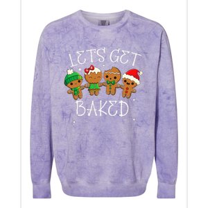 Let's Get Baked Funny Merry Christmas Cookies Gingerbread Colorblast Crewneck Sweatshirt