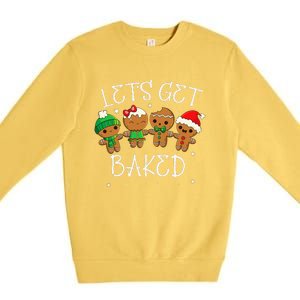 Let's Get Baked Funny Merry Christmas Cookies Gingerbread Premium Crewneck Sweatshirt