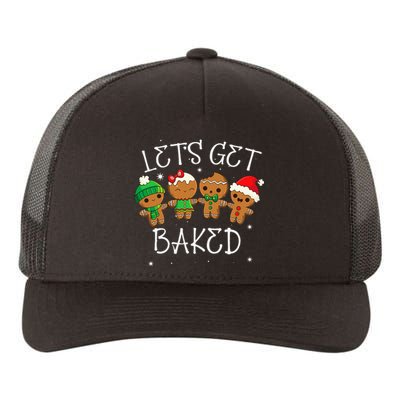 Let's Get Baked Funny Merry Christmas Cookies Gingerbread Yupoong Adult 5-Panel Trucker Hat