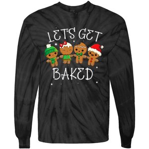 Let's Get Baked Funny Merry Christmas Cookies Gingerbread Tie-Dye Long Sleeve Shirt