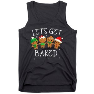 Let's Get Baked Funny Merry Christmas Cookies Gingerbread Tank Top