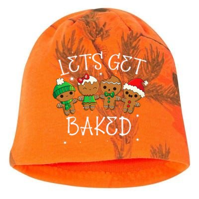 Let's Get Baked Funny Merry Christmas Cookies Gingerbread Kati - Camo Knit Beanie