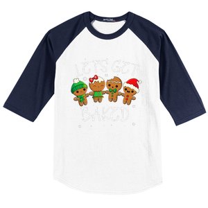 Let's Get Baked Funny Merry Christmas Cookies Gingerbread Baseball Sleeve Shirt