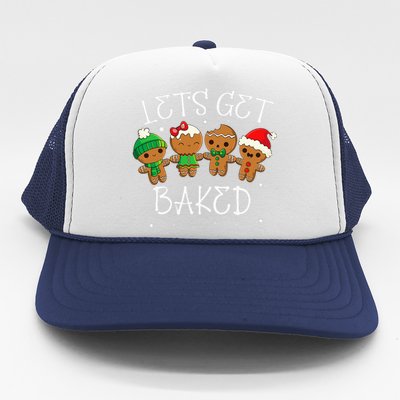 Let's Get Baked Funny Merry Christmas Cookies Gingerbread Trucker Hat