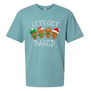 Let's Get Baked Funny Merry Christmas Cookies Gingerbread Sueded Cloud Jersey T-Shirt