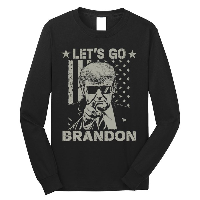 LetS Go Braden Brandon Us Flag Funny Trendy Sarcastic Long Sleeve Shirt