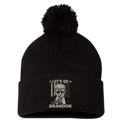 LetS Go Braden Brandon Us Flag Funny Trendy Sarcastic Pom Pom 12in Knit Beanie