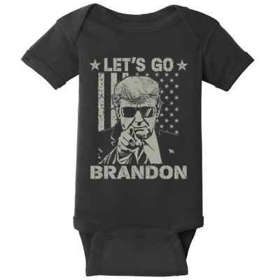 LetS Go Braden Brandon Us Flag Funny Trendy Sarcastic Baby Bodysuit