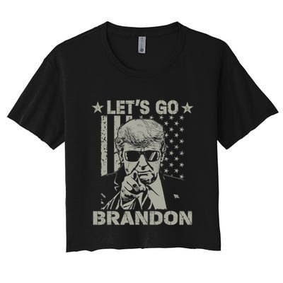 LetS Go Braden Brandon Us Flag Funny Trendy Sarcastic Crop Top