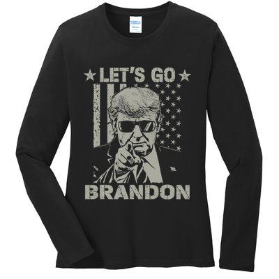 LetS Go Braden Brandon Us Flag Funny Trendy Sarcastic Ladies Long Sleeve Shirt