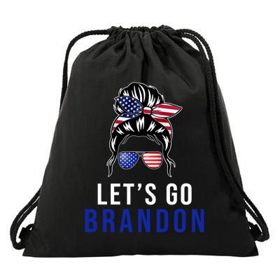 Let's Go Brandon Messy Bun Drawstring Bag