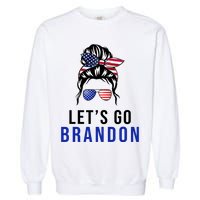 Let's Go Brandon Messy Bun Garment-Dyed Sweatshirt
