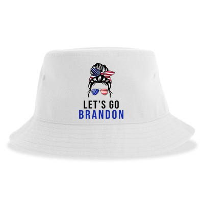 Let's Go Brandon Messy Bun Sustainable Bucket Hat