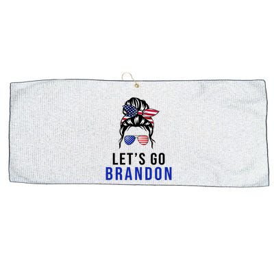 Let's Go Brandon Messy Bun Large Microfiber Waffle Golf Towel