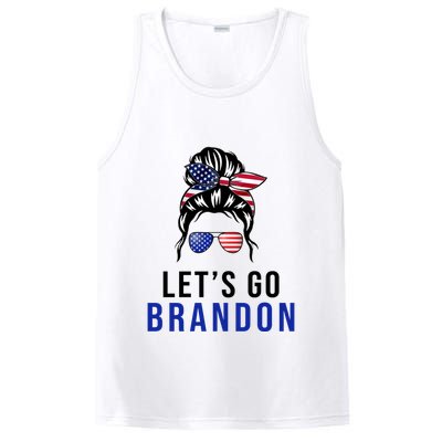 Let's Go Brandon Messy Bun PosiCharge Competitor Tank