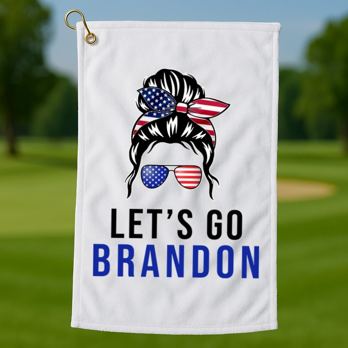 Let's Go Brandon Messy Bun Golf Towel