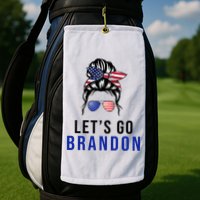 Let's Go Brandon Messy Bun Golf Towel