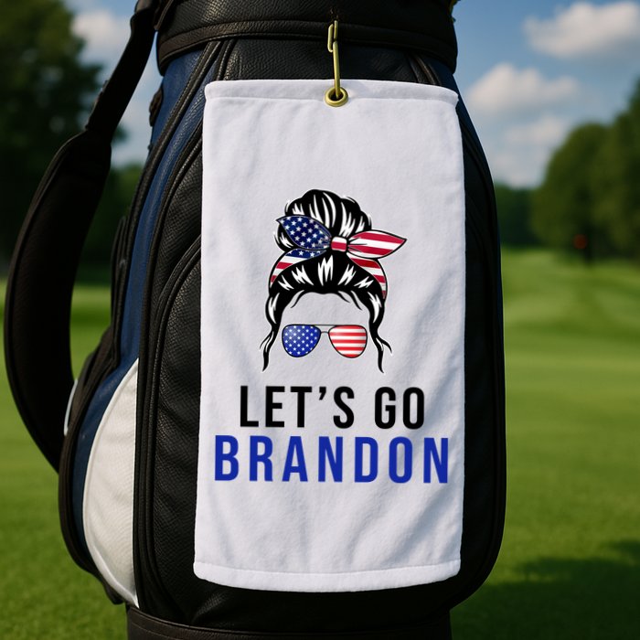 Let's Go Brandon Messy Bun Golf Towel
